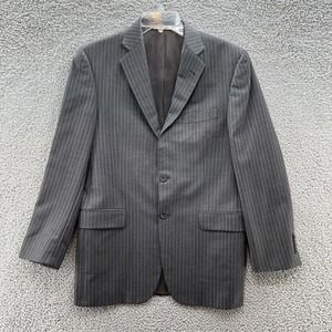 Burberry Sport Coat Mens 38R Gray Pinstripe 100% Wool Blazer Suit Coat USA